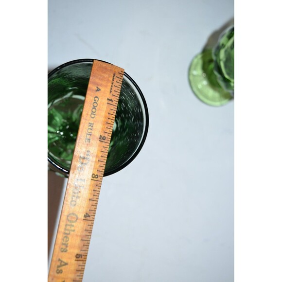 Tiffin Franciscan green CABARET glasses large 6 3/4" water goblets lotus 2 pc - Picture 4 of 6